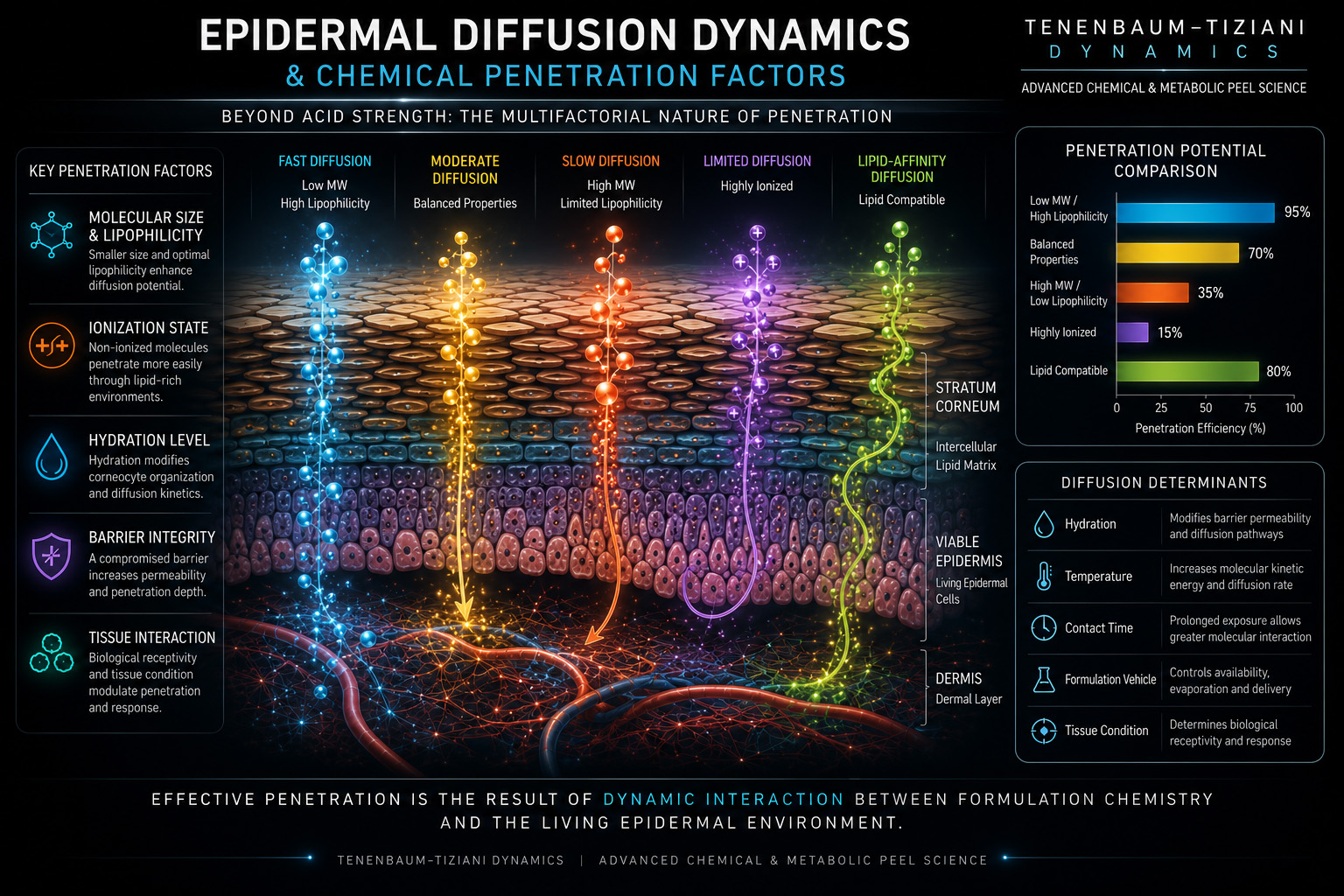 Chemical penetration potential and epidermal diffusion dynamics